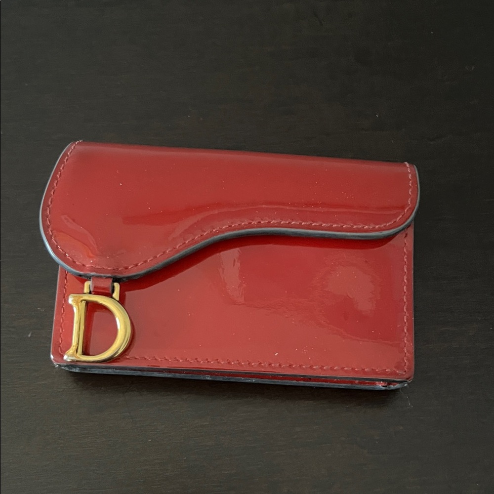 Dior Red Patent Leather Key & Card Holder